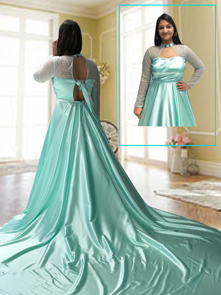 SEA GREEN PRESHOOT TAIL GOWN